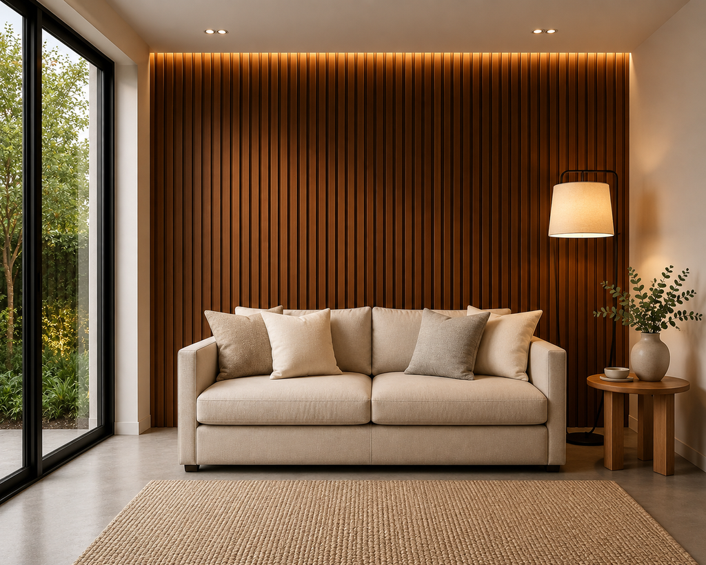 Walnut Slat Panel 270 × 110 cm