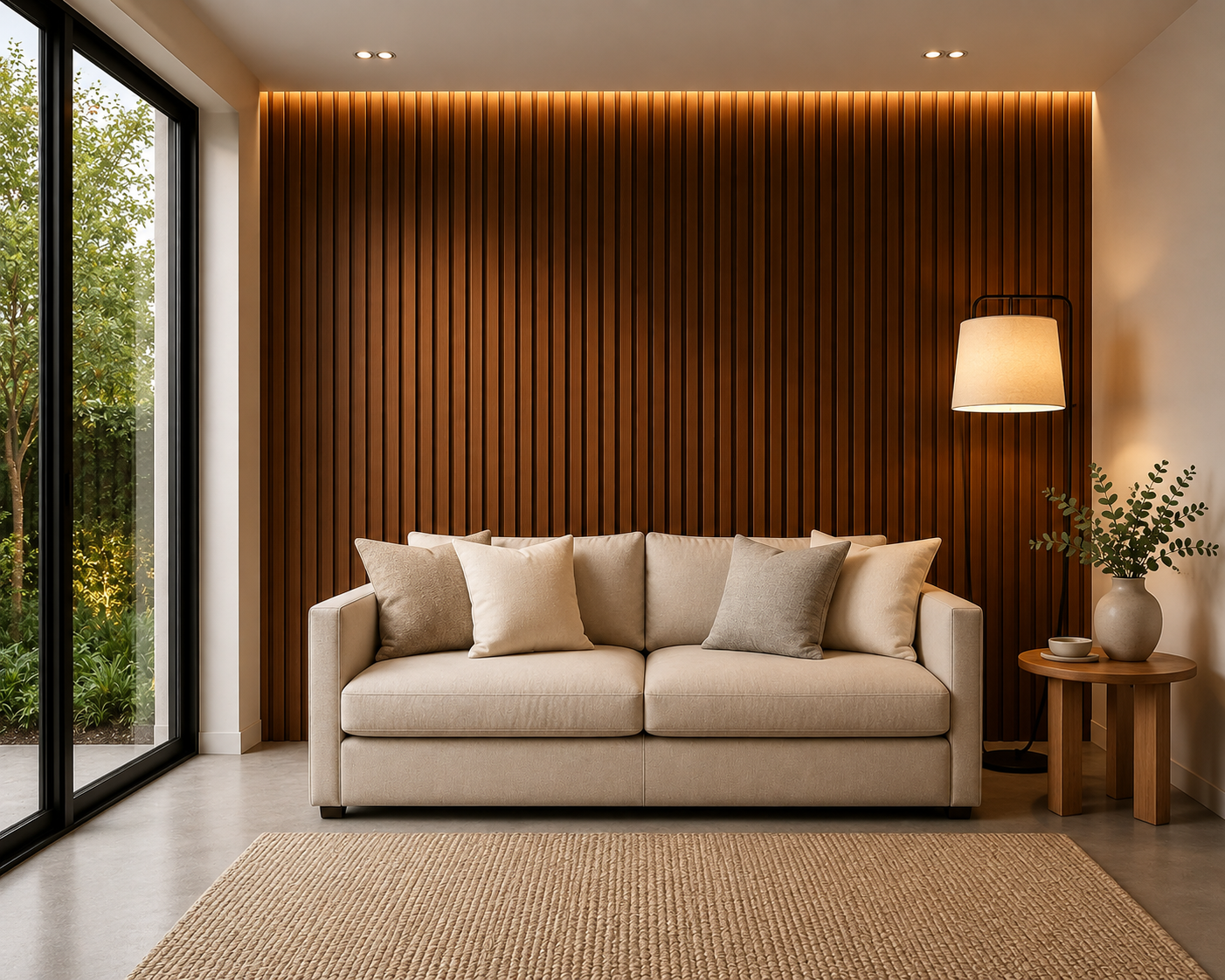 Walnut Slat Panel 270 × 110 cm