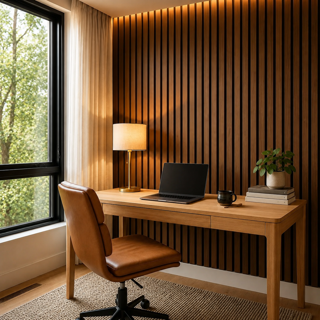 Walnut Slat Panel 270 × 110 cm