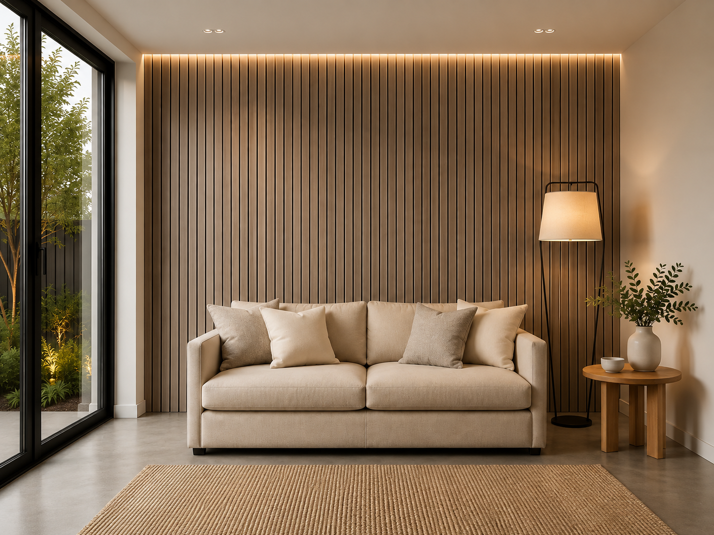 Walnut Slat Panel 270 × 110 cm