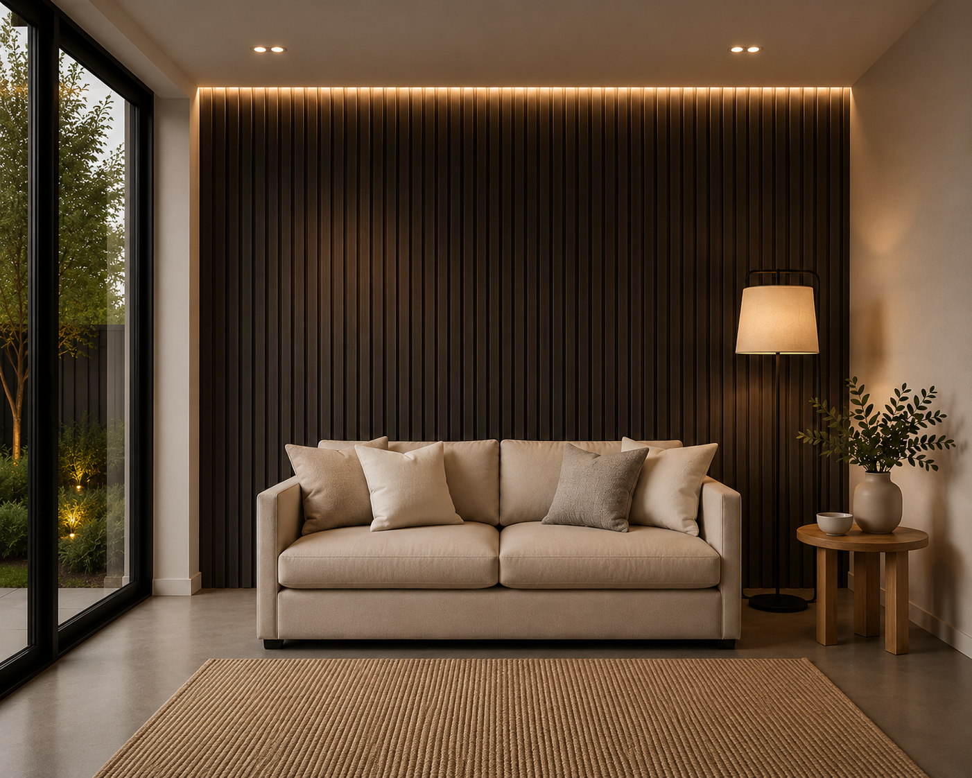 Walnut Slat Panel 270 × 110 cm