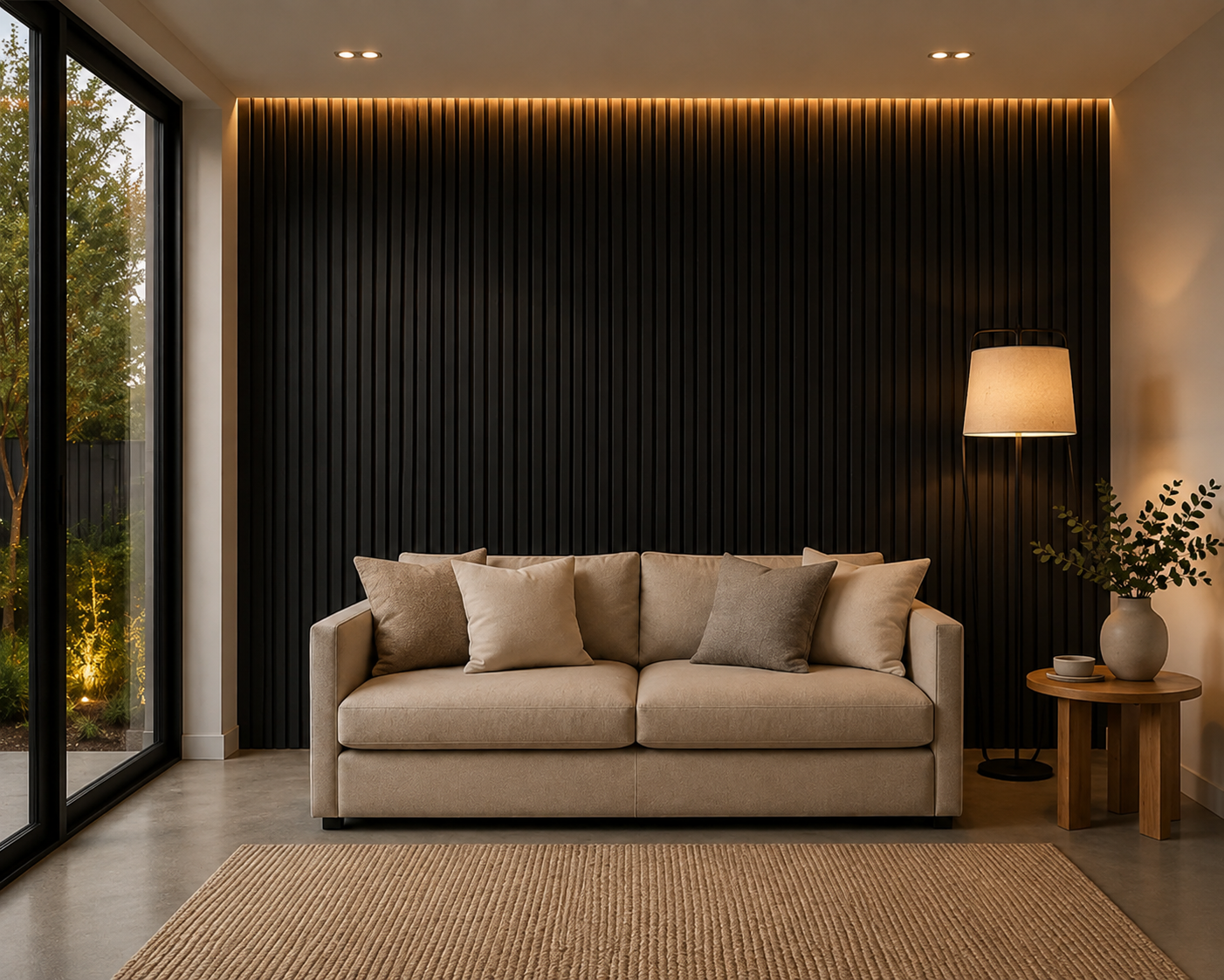 Walnut Slat Panel 270 × 110 cm